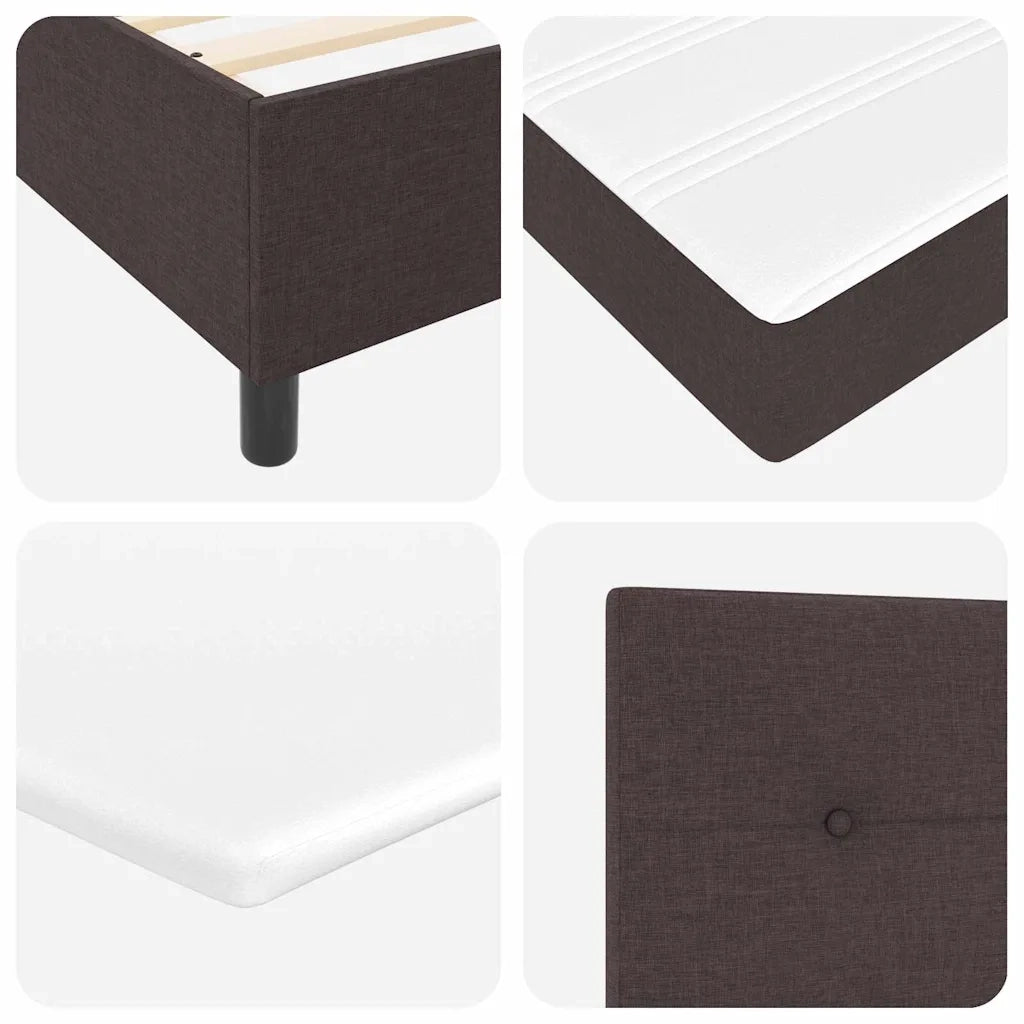 Letto a molle con materasso Marrone Scuro 200 x 180 cm Tessuto 3341661