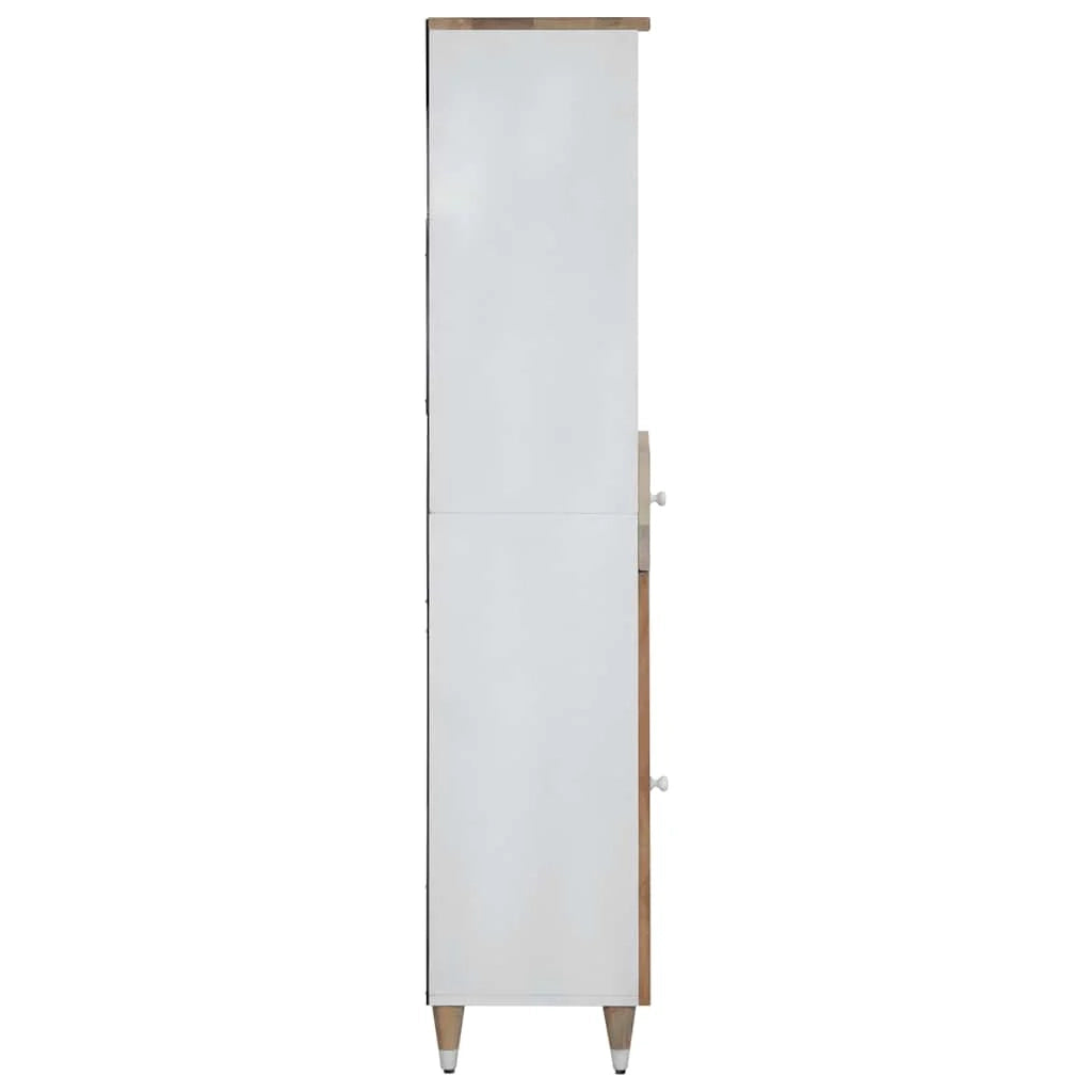 Mobiletto da bagno moderno con spazio di archiviazione 38 x 33,5 x 160 cm in legno massello di mango 02_0057851