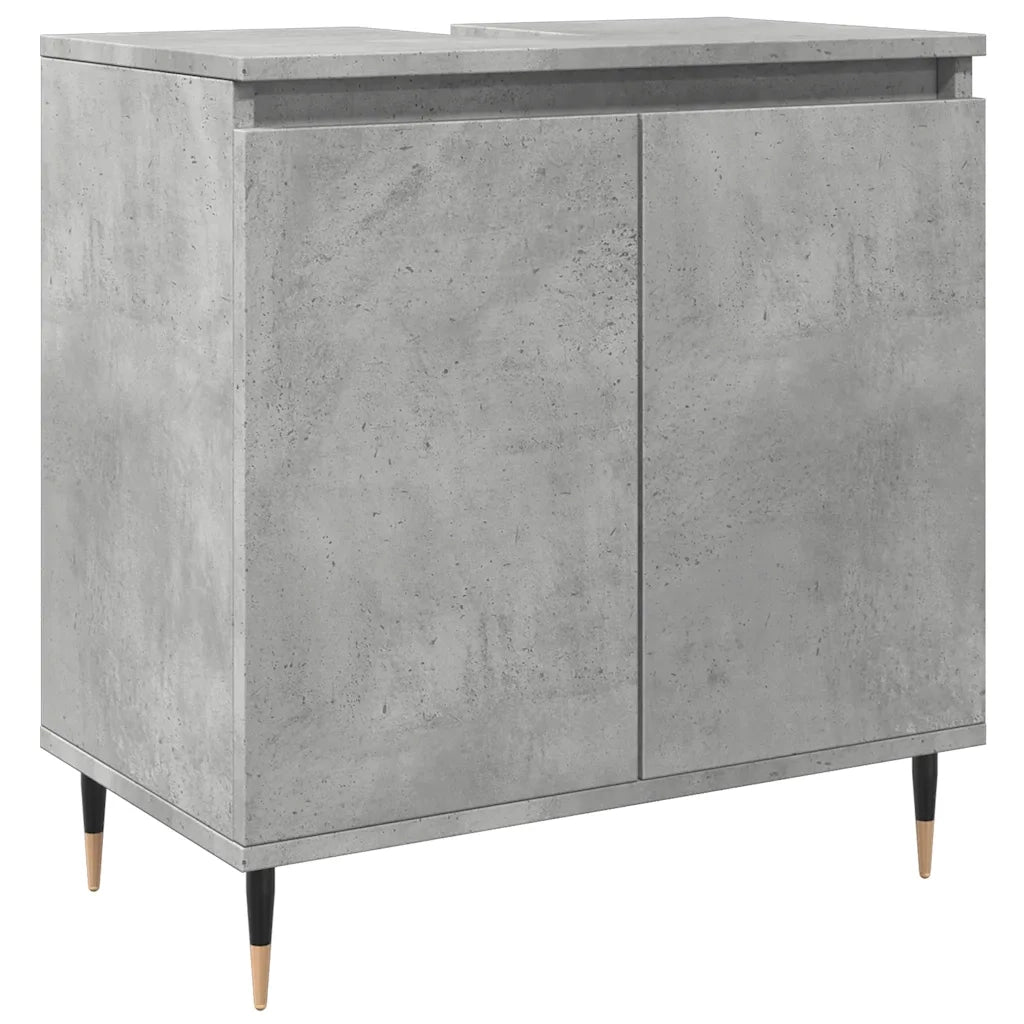 vidaXL Set Mobili da Bagno 3 pz Grigio Cemento in Legno Multistrato