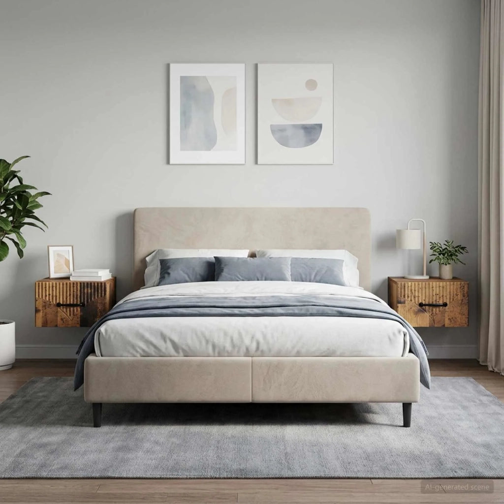 Mobiletto da notte a muro 2 pcs Legno antico 34,5 x 33 x 20 cm 898952