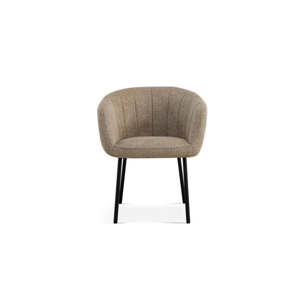 Sedia SEVILLE – Tessuto sabbia – Piedi metallo nero – H79 x L57 x P62 cm
