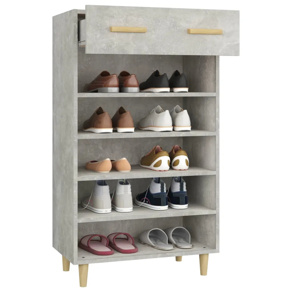 Scarpiera | Mobile per scarpe Grigio Cemento 60x35x105 cm in Legno Multistrato