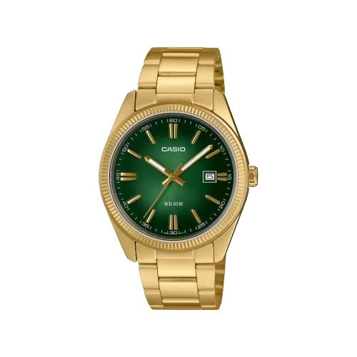 Orologio casio mtp 1302pgc 3avef standard gold e green