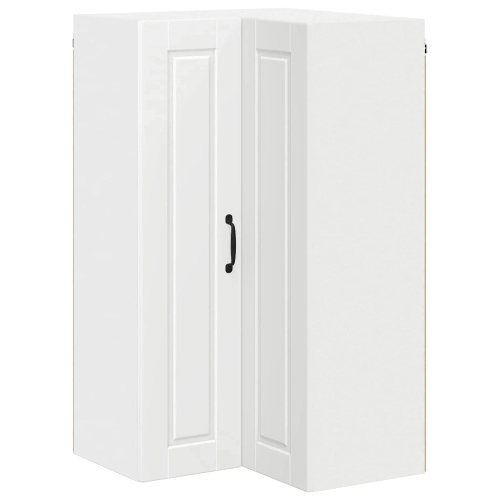 Mobile da cucina moderno da parete 57 x 57 x 100 cm pratico contenitore stile elegante legno ingegnerizzato bianco 02_0054502