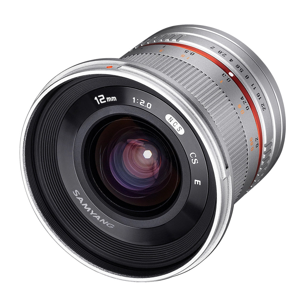 Obiettivo grandangolare a focale fissa 12mm F2.0 APS-C compatibile con Fuji X - APS-C, MF - per fotocamera X-T5, X-H2, X-H2s, X-T4, X-T30, X-T30 II, X-T200, X-Pro3, X-A7, X-T100, X-T3 Argento