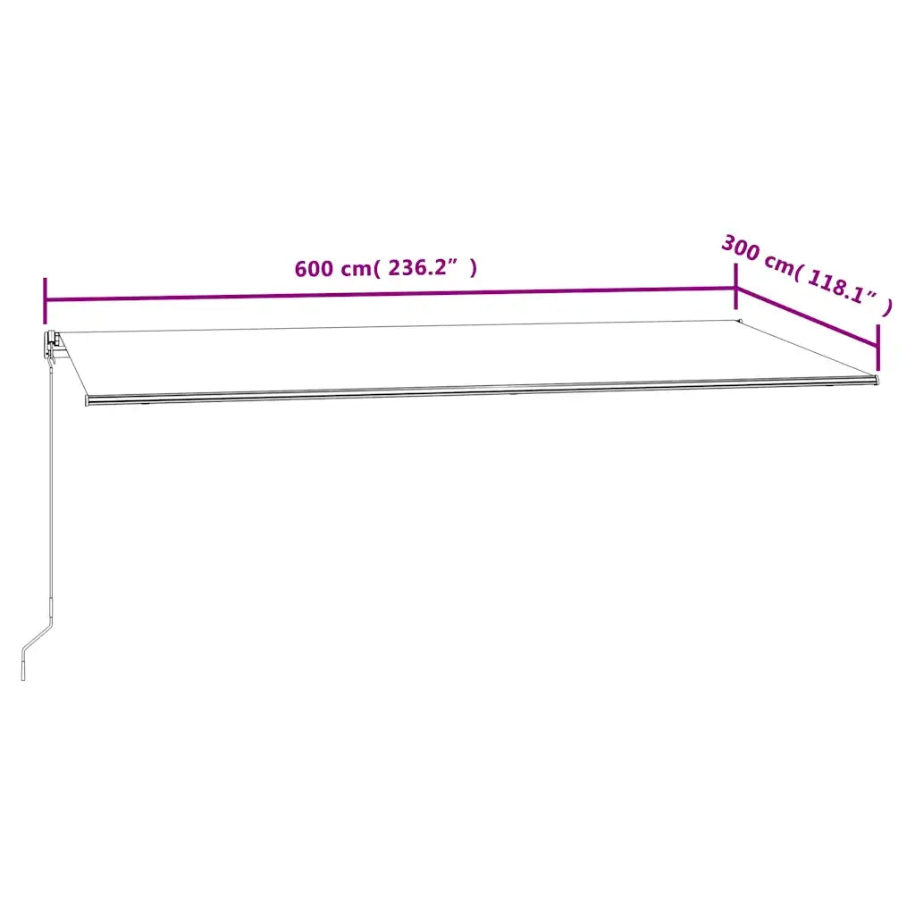 Tenda da Sole Retrattile Automatica 600x300cm Arancio e Marrone