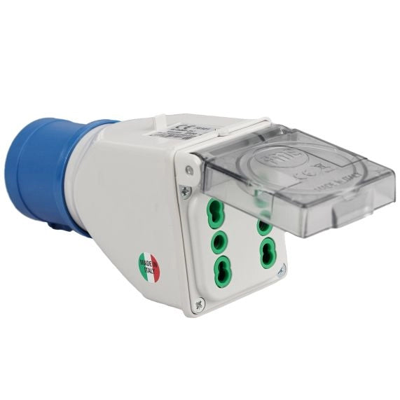 FME 73.101 ADATTATORE CEE 16A 2P+T - 2 BIP 220V IP44- FANTON- 1,0 pz