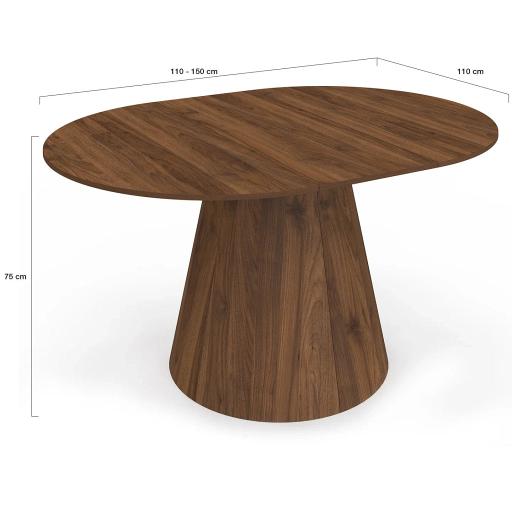IDMarket - ANGELE tavolo da pranzo rotondo allungabile 4-8 persone noce 110-150 cm