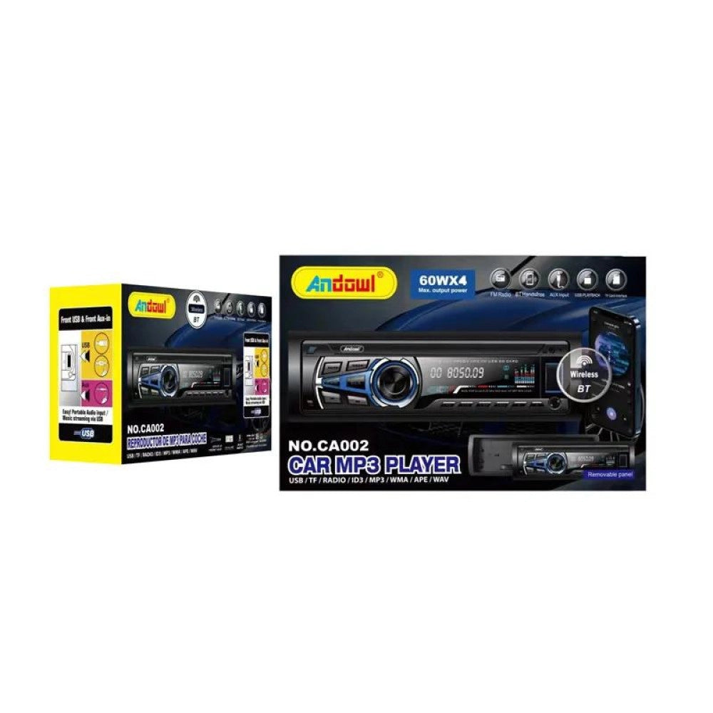 Trade Shop - Autoradio Lettore Mp3 Sistema Audio Auto 1 Din Bt Usb Aux Fm Sd Card Mp3 Ca002 -