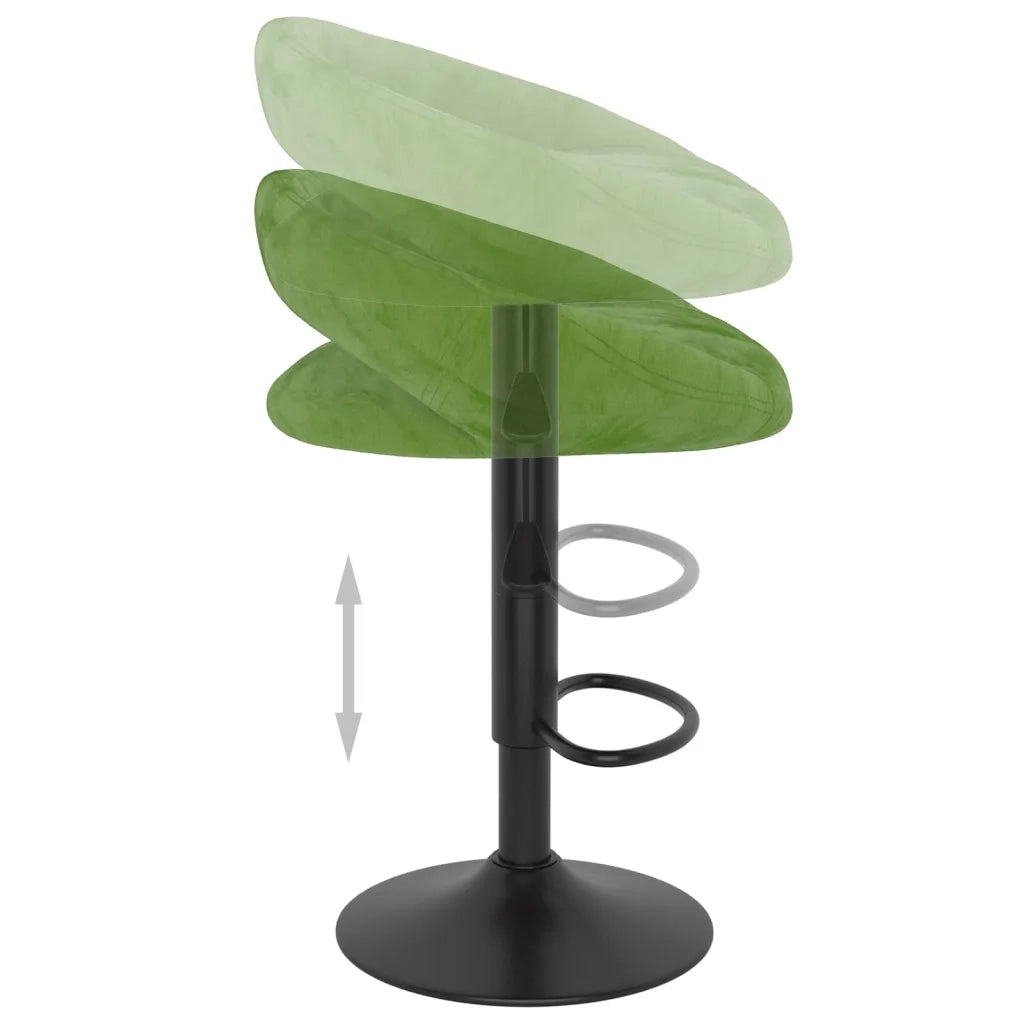 vidaXL Sgabelli da Bar 2 pz Verde Chiaro in Velluto