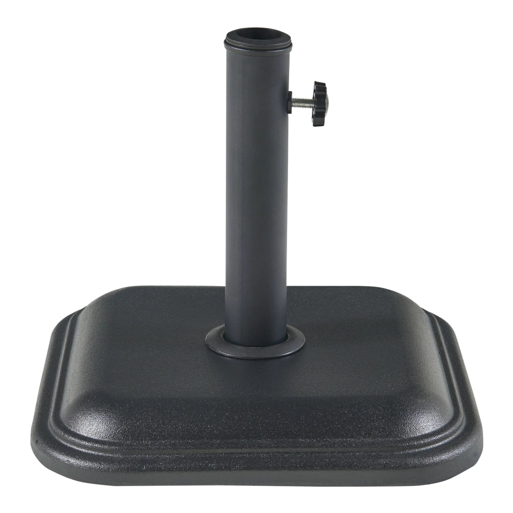 Base per ombrellone da giardino con adattatori 33 / 37 / 41 / 48 mm cemento 35 x 35 x 5 cm nero 03_0010248