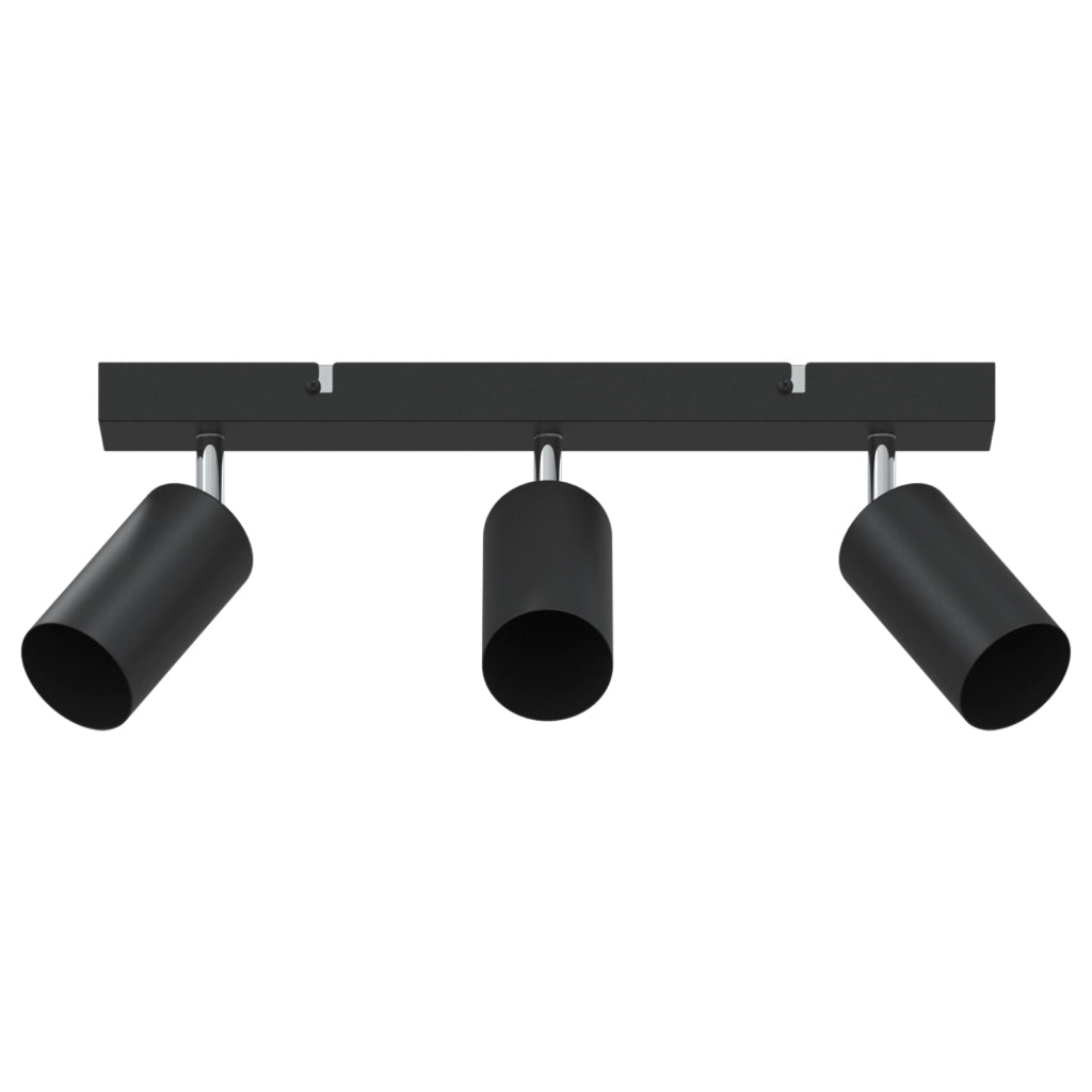 Faretto da soffitto 3 vie regolabile nero GU10 di