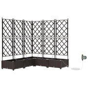 Fioriere | Cassetta per fiori | Vaso da giardino 5 pz Marrone 120 x 120 x 126 cm Plastica