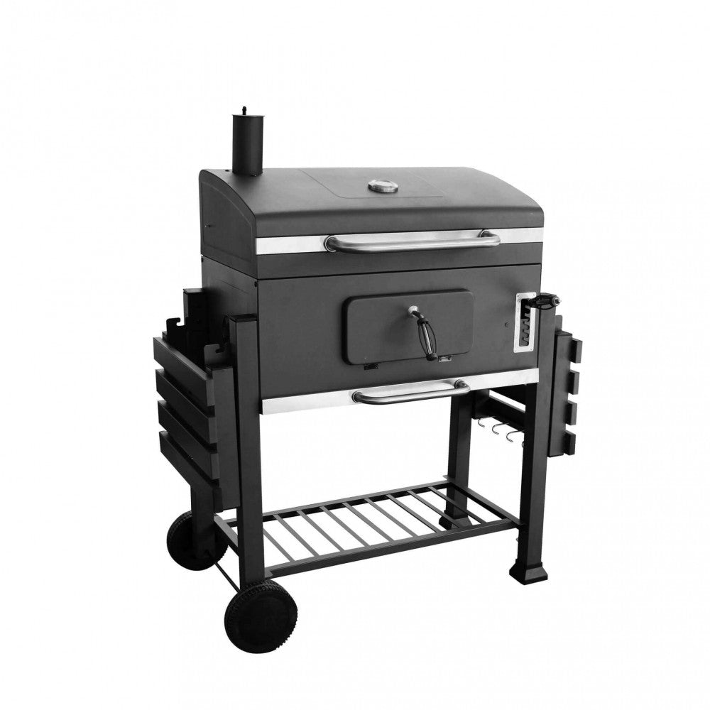 Barbecue a Carbonella 160x65x107,5 h cm in Metallo Nero