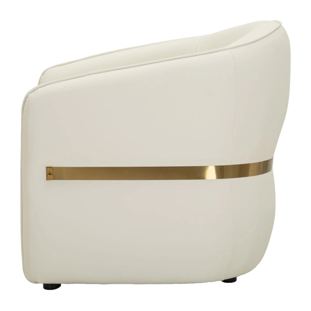 Poltrona Minsk in bianco con dettagli oro