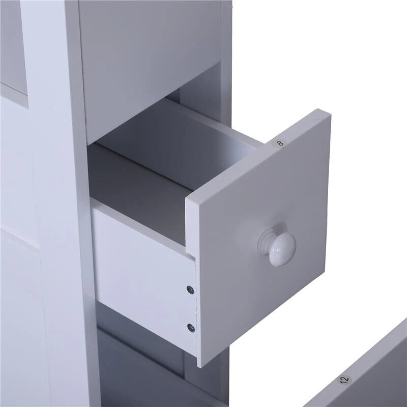 MOBILETTO DA BAGNO IN LEGNO CON RIPIANO E  2 CASSETTI 16X52X66 CM BIANCO