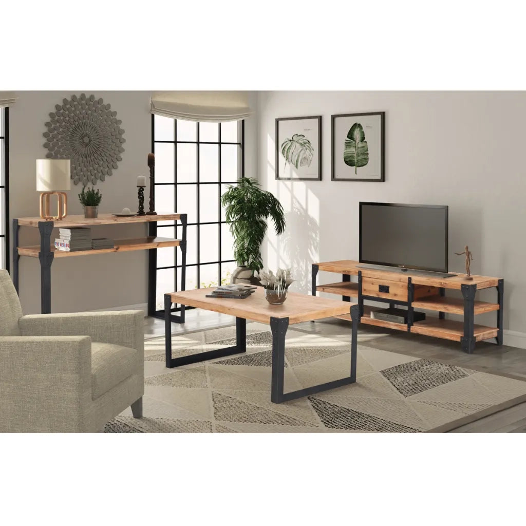 Set Arredi Soggiorno 3 pz in Legno di Acacia 274708