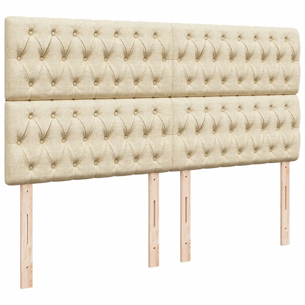 Struttura Letto Pouf con Materasso Crema 180x200 cm in Tessuto 3313263