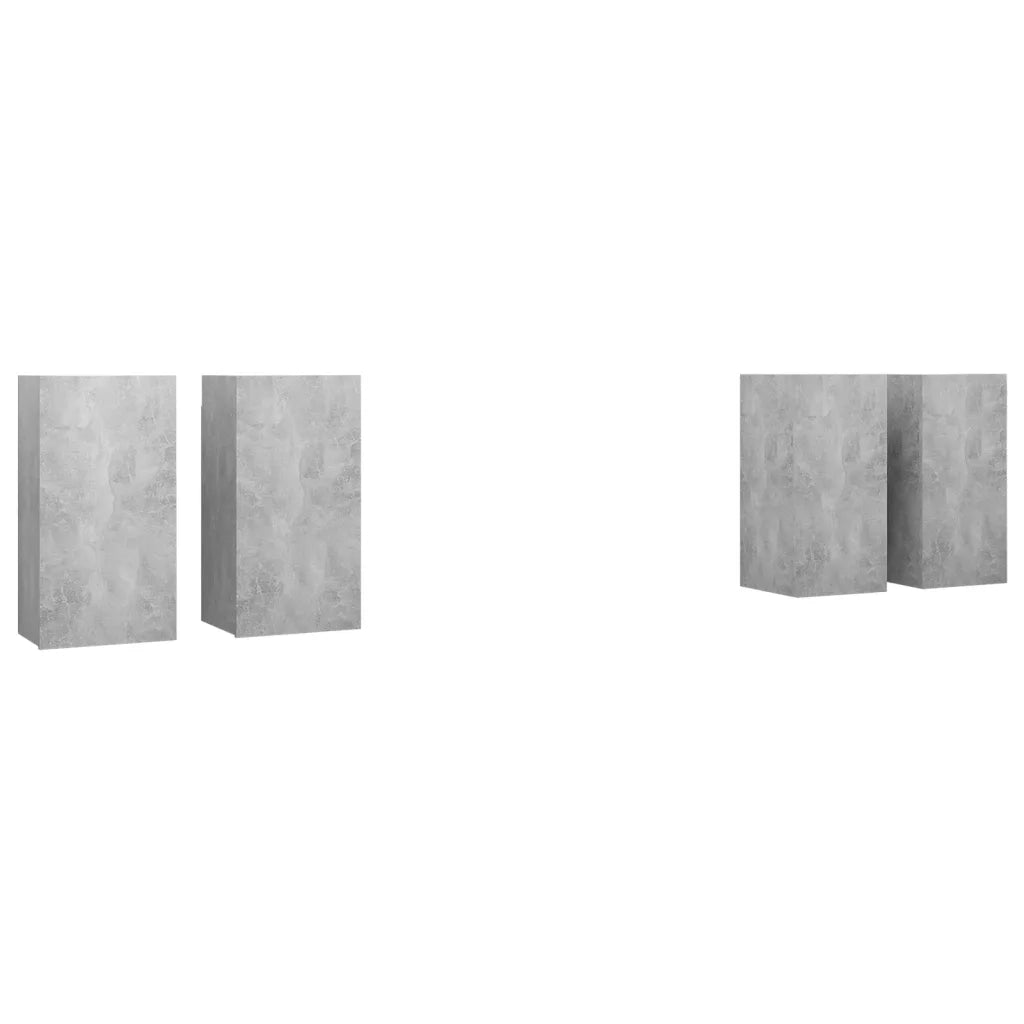 Mobili Porta TV 4 pz Grigio Cemento 30,5x30x60 cm Multistrato 3079160