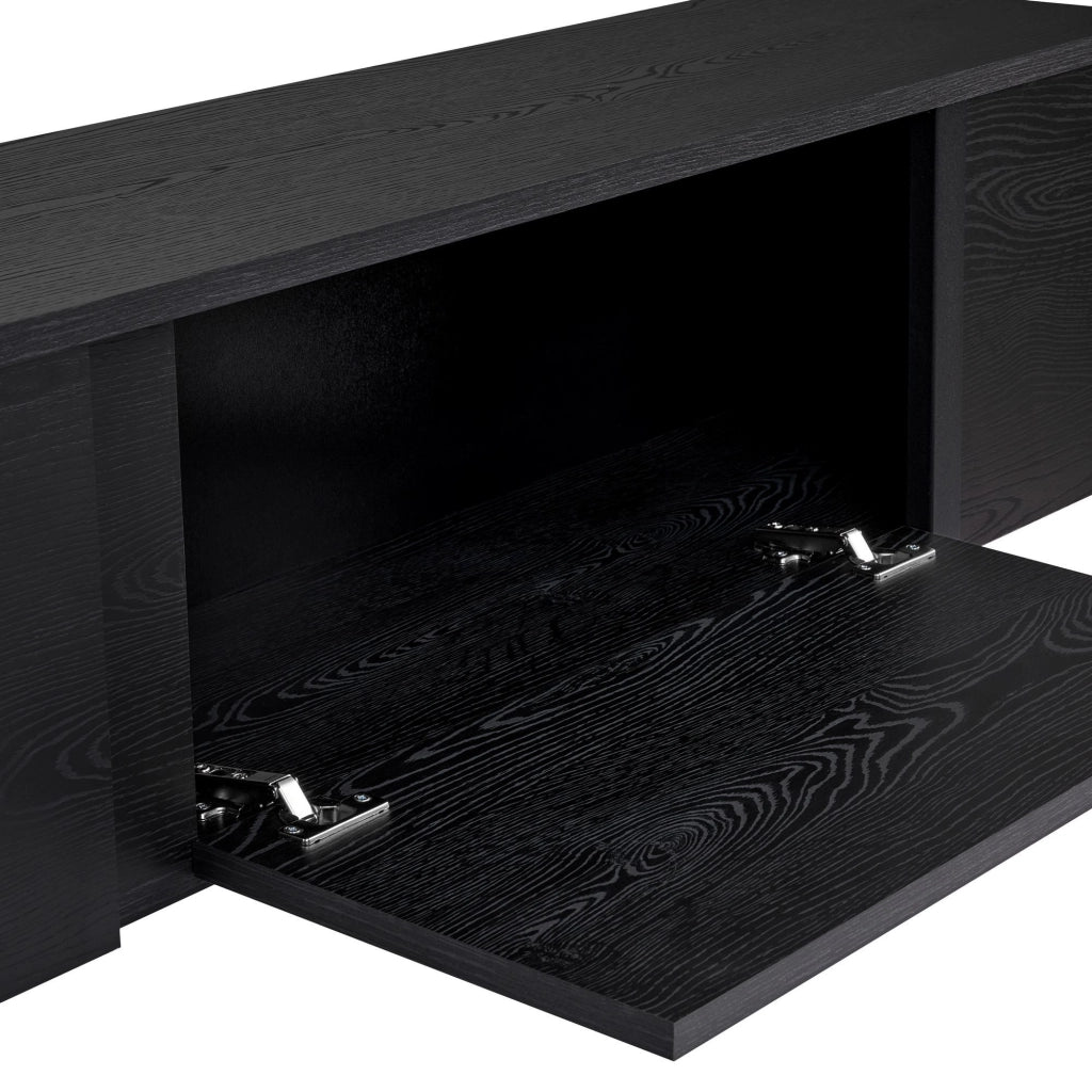 Supporto TV in legno "Onera" - 180 x 30 x 50 cm - Nero / Legno nero