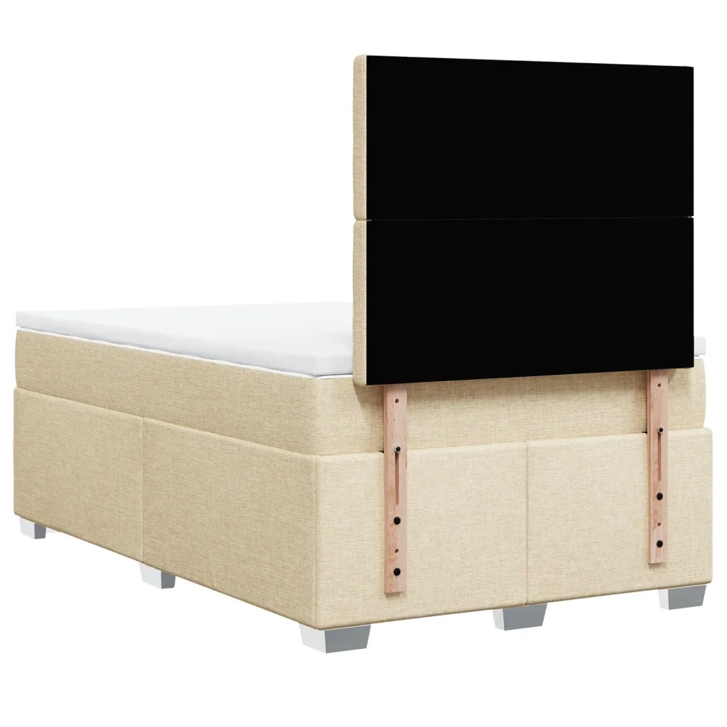 Giroletto a Molle con Materasso Crema 120x200 cm in Tessuto 3290474