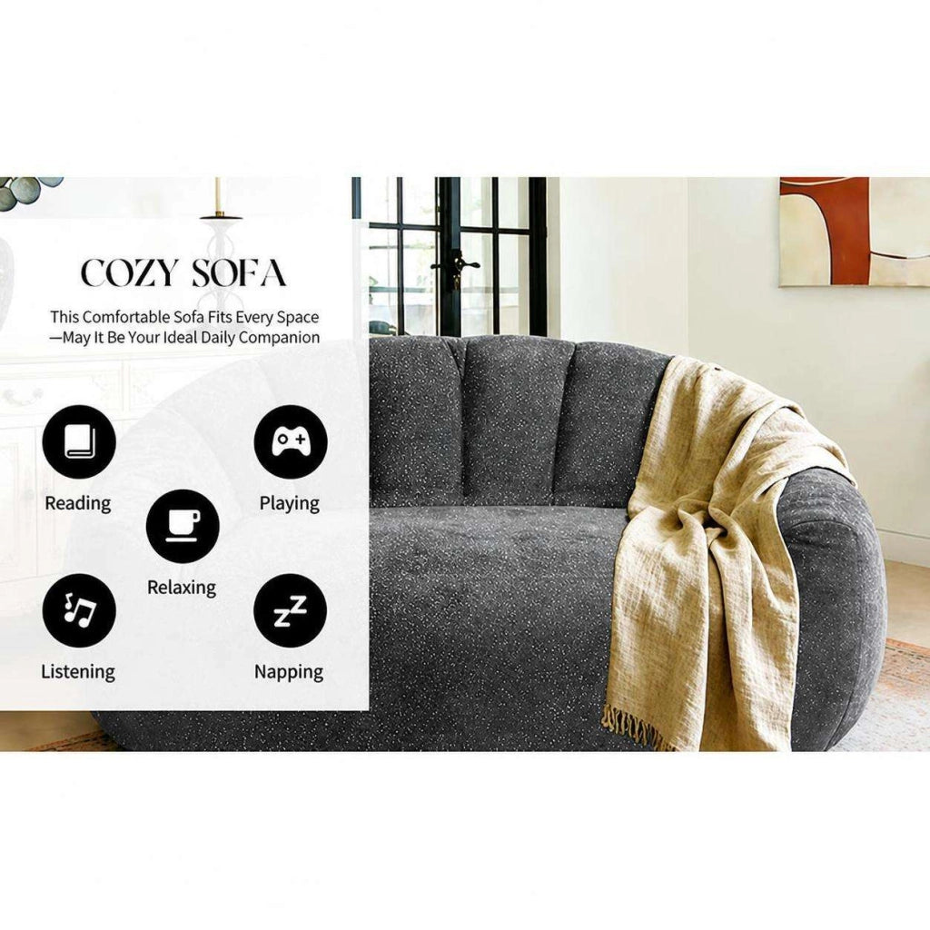Poltrone relax, pouf, poltrone extra-large,Frevano ideali per il soggiorno e la camera da letto, grigi