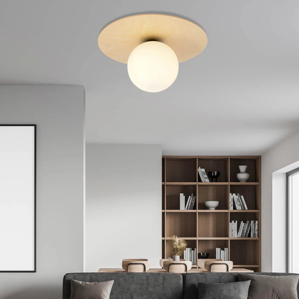 Plafoniera Emibig Kenzo legno chiaro bianco E14 40cm