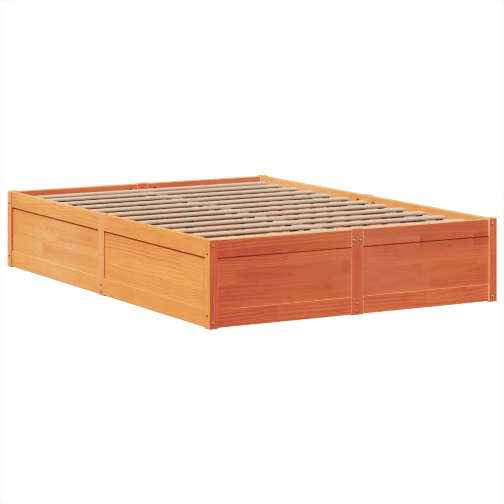 Giroletto senza Materasso Marrone Cera 140x200cm Massello Pino