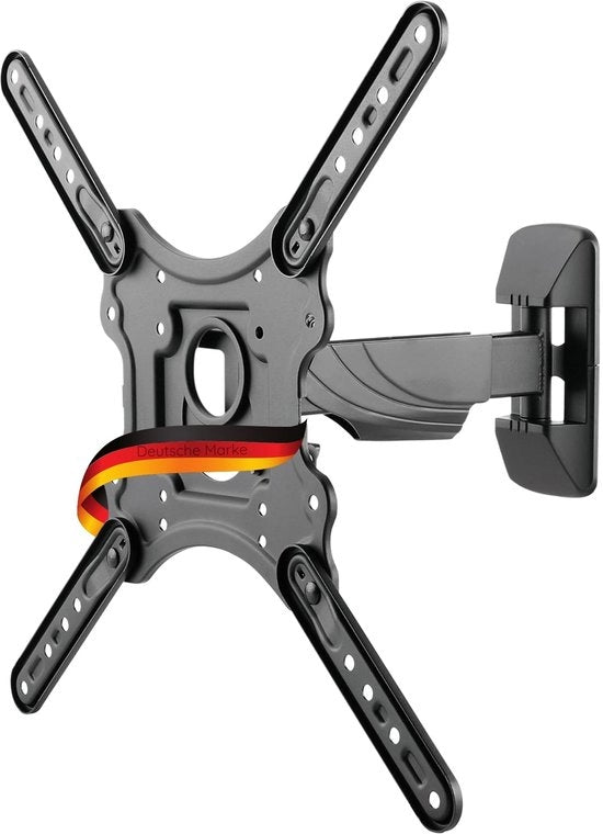 TV-montaggio per parete 23-75 pollici, regolabile, girevole, max. 35 kg, max. standard VESA 400x400, nero, inclusa attrezzatura di montaggio