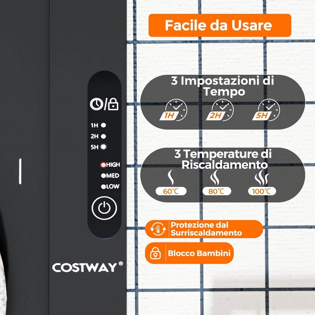 Vassoio Riscaldante Elettrico, Scaldavivande Arrotolabile e Portatile con Temperatura Regolabile e Timer, Riscaldamento Rapido e Spegnimento Automatico, 64x41 cm