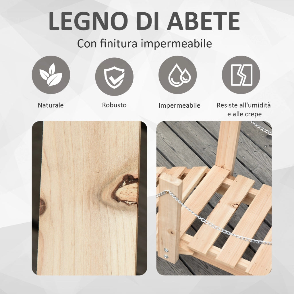 Easycomfort Ponte Ponticello da Giardino in Legno per Laghetto con Passerella ad Arco, Impermeabile per Esterni, 100x32x48cm