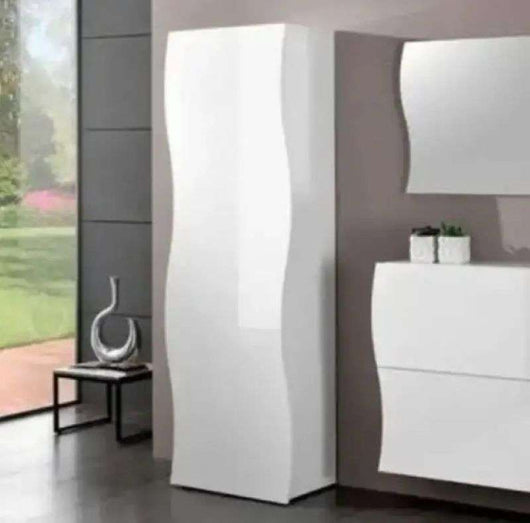 Mobile colonna ONDA L 63 x H 187.2 x P 40 cm, colore colore bianco lucido
