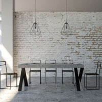 shopinnovativo- Consolle allungabile 90x40/196 cm Diago Small Premium cemento gambe antracite