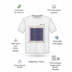 T-shirt cromika arte e colore in cotone naturale *** misura extralarge - xl, modello colorful drops, confezione 1