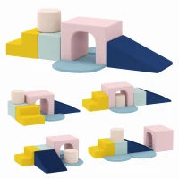 Set di 8 Blocchi in Schiuma per Bambini con Fodere in Velluto Lavabili per Arrampicare e Gattonare Multicolore