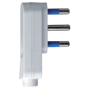 Spina elettrica bianca salvaspazio attacco grande 16 ampere ecova