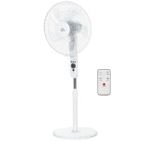 Ventilatore Da Pavimento Ø 44 cm Regolabile In Altezza Oscillante Silenzioso 45 W Con Telecomando Timer 3 Modalità 3 Velocità