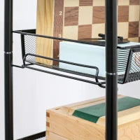 Carrello da Cucina a 4 Ripiani Rimovibili con 4 Ganci e Ruote, in Acciaio e Plastica PP, 45x26.5x84 cm, Nero