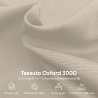 Copertura per Ombrellone 3x3 m Impermeabile, Custodia Copri Ombrellone a Sbalzo con Cerniera e Laccio, Beige