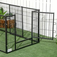Recinto per Cani di piccola taglia con 6 pannelli per esterni e Interni, 82.5-150x79x61cm Metallo