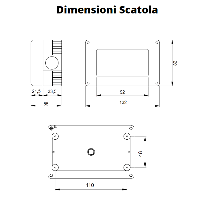 Gewiss scatola parete grigia ip40 4 posti gw27004