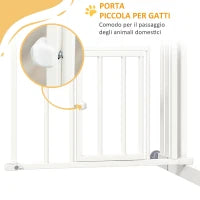 Cancellino per Cani taglia Piccola e Media con Chiusura Automatica, in Acciaio e PA, 74-80x76 cm, Bianco