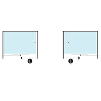 Ogomondo porta scorrevole slide 2 due ante black profilo nero cristallo 6 mm *** misure 126-130xh195 cm, confezione 1