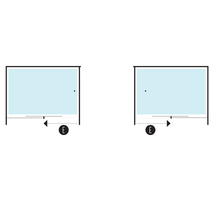 Ogomondo porta scorrevole slide 2 due ante black profilo nero cristallo 6 mm *** misure 146-150xh195 cm, confezione 1