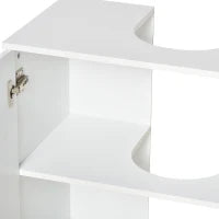 kleankin Mobile Sotto Lavabo Bagno con Antine in MDF e Bambù 60x30x60.5cm - Bianco e Color Legno