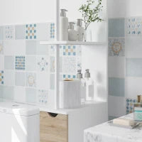 Mobile Colonna Bagno Salvaspazio con Armadietto, Ripiani e Cassetti, 15x33x136 cm, Colore Legno