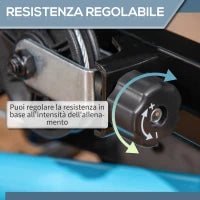 Stepper Fitness con Maniglia e Monitor LCD per Allenamento a Casa e Palestra, Blu