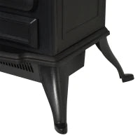 Camino Elettrico da Terra con Effetto Fiamma Potenza 1000W /2000W in ABS e Vetro, 45x28x54cm, Nero