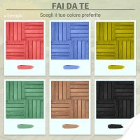 Piastrelle per Esterni Pavimento in Legno, Set 27 Pezzi Montaggio a Incastro, 30x30x2.5 cm