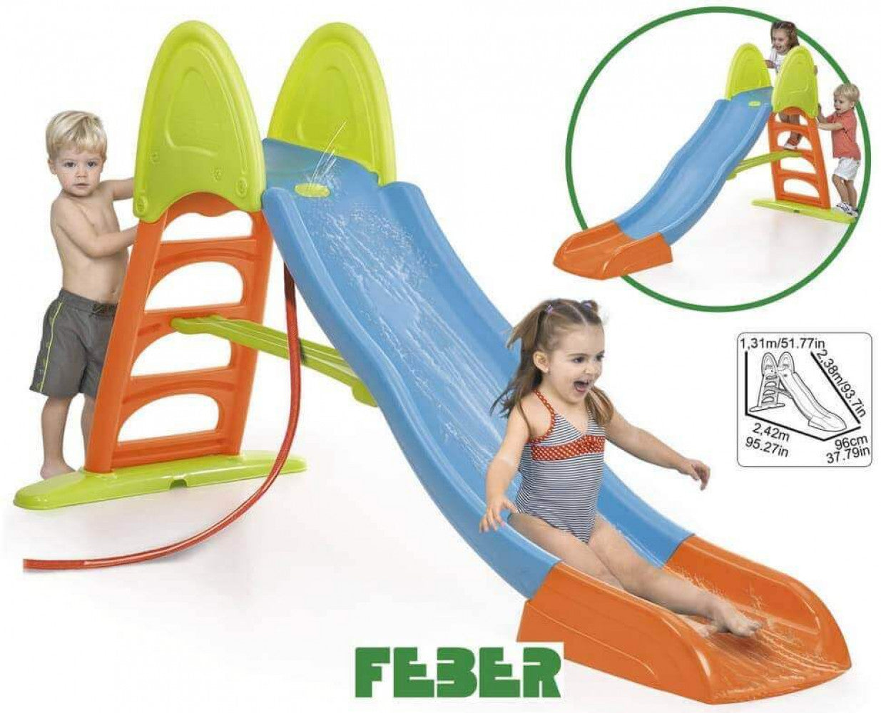 Scivolo In Plastica Con Acqua Dim. 160X37,5X254,5 H Cm